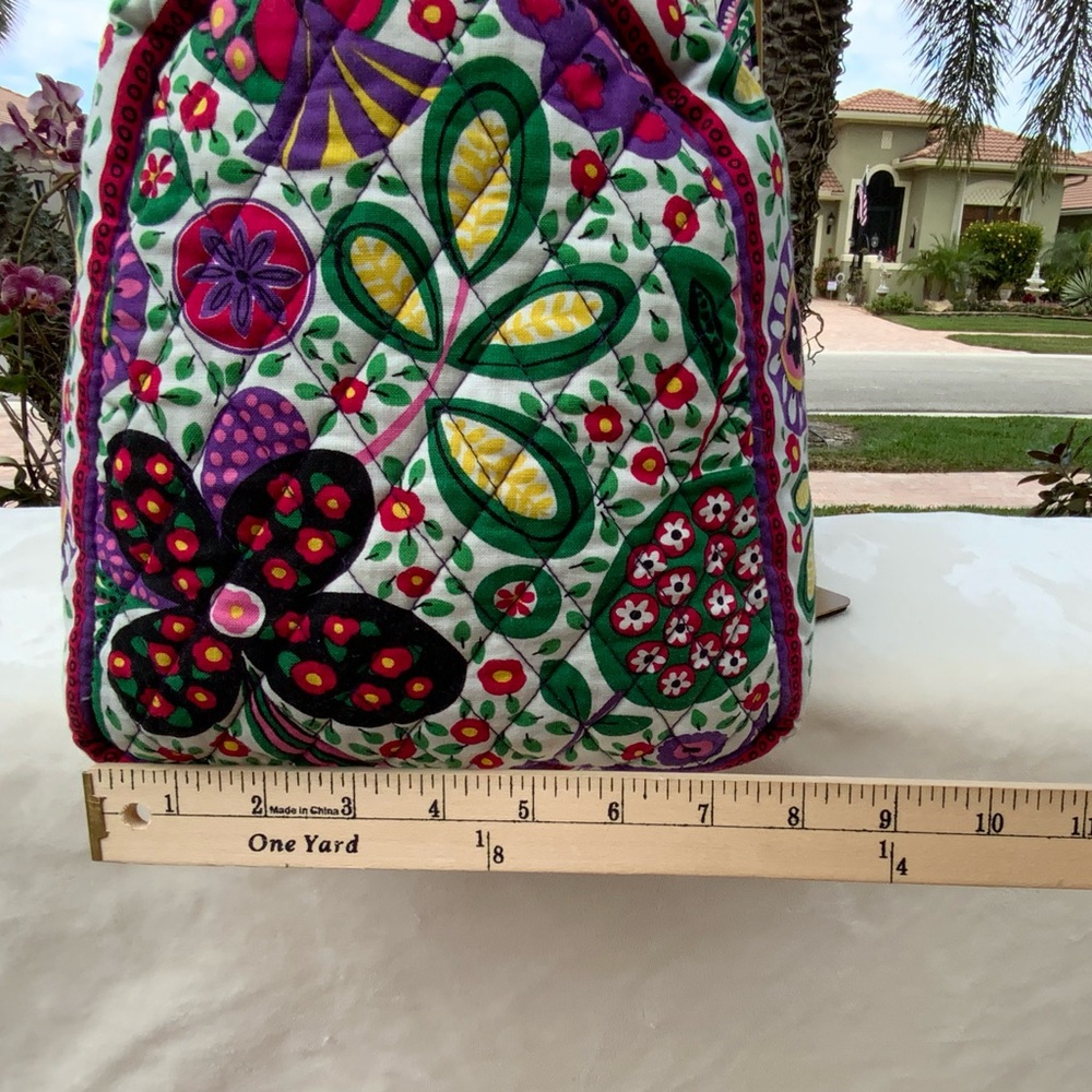 Vera Bradley Viva La Vera Duffle Bag Floral Cotton Weekender Handbag Travel - Picture 15 of 16